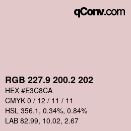 Color code: RGB 227.9 200.2 202 | qconv.com