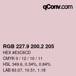 Color code: RGB 227.9 200.2 205 | qconv.com