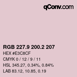 カラーコード: RGB 227.9 200.2 207 | qconv.com