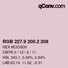 カラーコード: RGB 227.9 200.2 208 | qconv.com