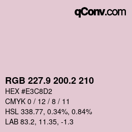 カラーコード: RGB 227.9 200.2 210 | qconv.com