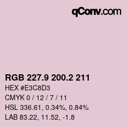 カラーコード: RGB 227.9 200.2 211 | qconv.com