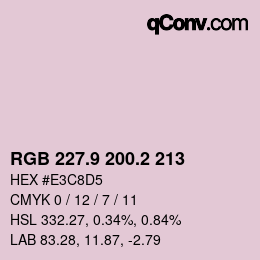 カラーコード: RGB 227.9 200.2 213 | qconv.com