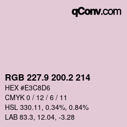 Color code: RGB 227.9 200.2 214 | qconv.com