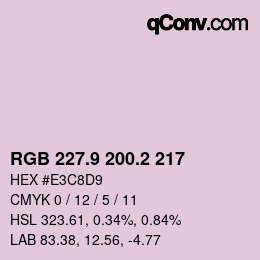 Color code: RGB 227.9 200.2 217 | qconv.com