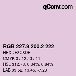 カラーコード: RGB 227.9 200.2 222 | qconv.com