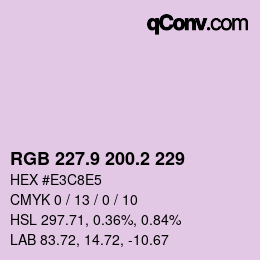 Color code: RGB 227.9 200.2 229 | qconv.com