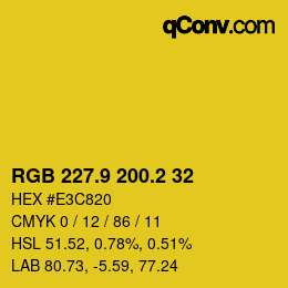 カラーコード: RGB 227.9 200.2 32 | qconv.com