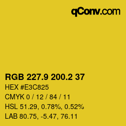 カラーコード: RGB 227.9 200.2 37 | qconv.com