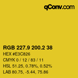 カラーコード: RGB 227.9 200.2 38 | qconv.com