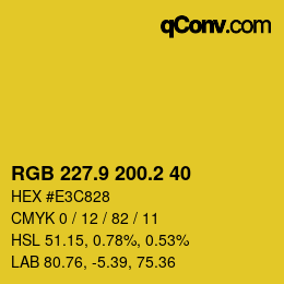 カラーコード: RGB 227.9 200.2 40 | qconv.com