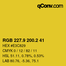 カラーコード: RGB 227.9 200.2 41 | qconv.com