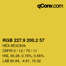 カラーコード: RGB 227.9 200.2 57 | qconv.com