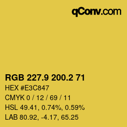 カラーコード: RGB 227.9 200.2 71 | qconv.com