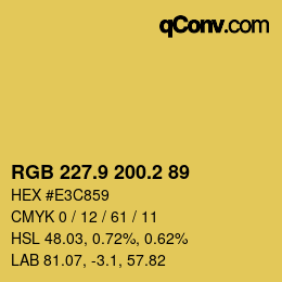 カラーコード: RGB 227.9 200.2 89 | qconv.com