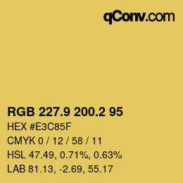 カラーコード: RGB 227.9 200.2 95 | qconv.com