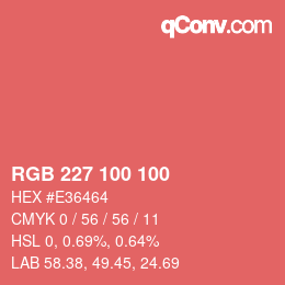 Color code: RGB 227 100 100 | qconv.com