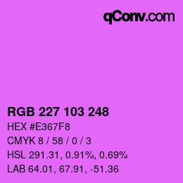 Color code: RGB 227 103 248 | qconv.com