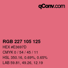 Color code: RGB 227 105 125 | qconv.com