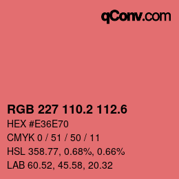 カラーコード: RGB 227 110.2 112.6 | qconv.com