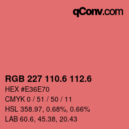 カラーコード: RGB 227 110.6 112.6 | qconv.com