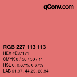 Color code: RGB 227 113 113 | qconv.com
