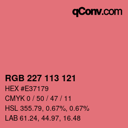 Código de color: RGB 227 113 121 | qconv.com