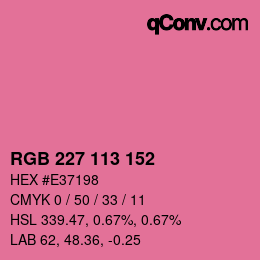 Color code: RGB 227 113 152 | qconv.com