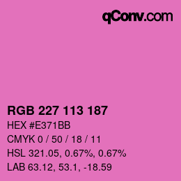 Color code: RGB 227 113 187 | qconv.com