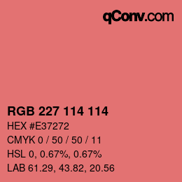 Color code: RGB 227 114 114 | qconv.com
