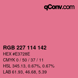 カラーコード: RGB 227 114 142 | qconv.com