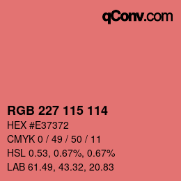 Color code: RGB 227 115 114 | qconv.com