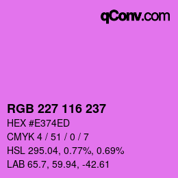 Color code: RGB 227 116 237 | qconv.com
