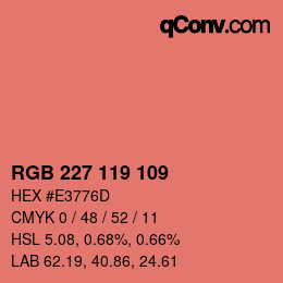 Farbcode: RGB 227 119 109 | qconv.com