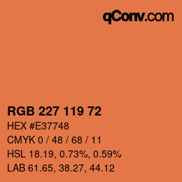 Color code: RGB 227 119 72 | qconv.com