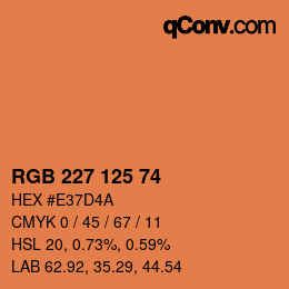 颜色代码: RGB 227 125 74 | qconv.com