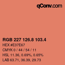カラーコード: RGB 227 126.8 103.4 | qconv.com