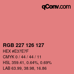 Color code: RGB 227 126 127 | qconv.com