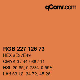 Color code: RGB 227 126 73 | qconv.com