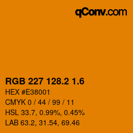 カラーコード: RGB 227 128.2 1.6 | qconv.com
