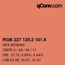 カラーコード: RGB 227 128.2 101.6 | qconv.com