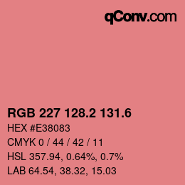 カラーコード: RGB 227 128.2 131.6 | qconv.com