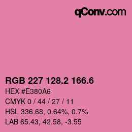 カラーコード: RGB 227 128.2 166.6 | qconv.com