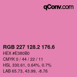 カラーコード: RGB 227 128.2 176.6 | qconv.com