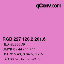 カラーコード: RGB 227 128.2 201.6 | qconv.com