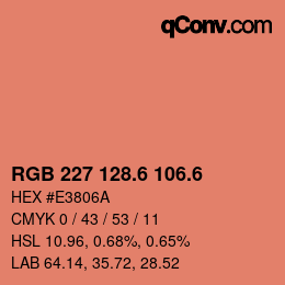 カラーコード: RGB 227 128.6 106.6 | qconv.com
