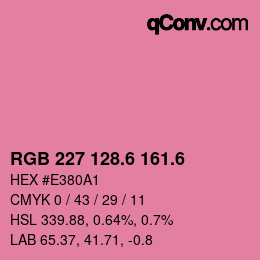 カラーコード: RGB 227 128.6 161.6 | qconv.com