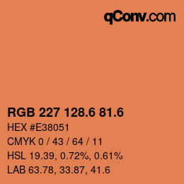 カラーコード: RGB 227 128.6 81.6 | qconv.com