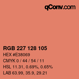 颜色代码: RGB 227 128 105 | qconv.com