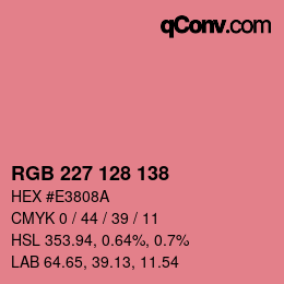 カラーコード: RGB 227 128 138 | qconv.com